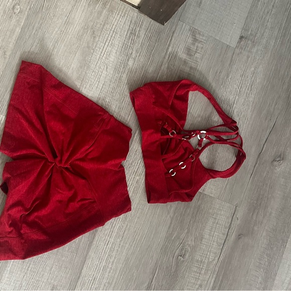 Bombshell Red Two-Piece Athletic Set - Picture 2 of 2